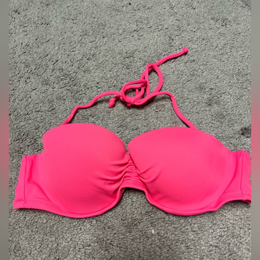 Victoria's Secret Hot Pink Strapless Bandeau Bikini Top